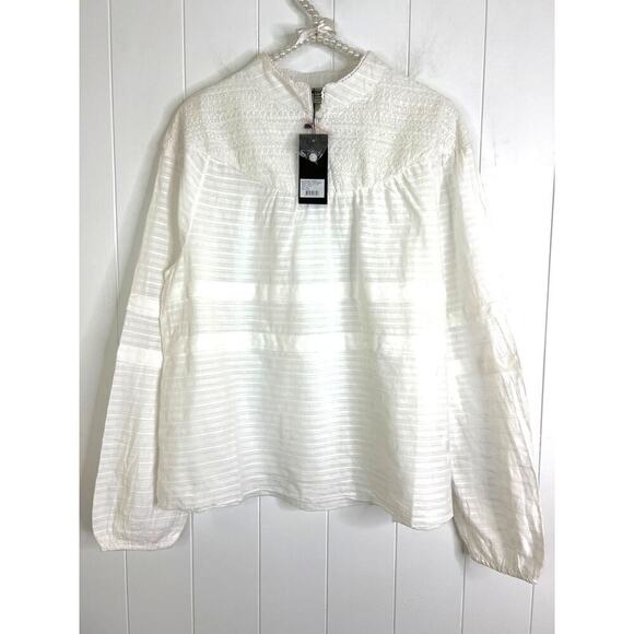One Teaspoon Free People Pure Desert Angel Longsleeve Top White Size Med NWT - Picture 1 of 8